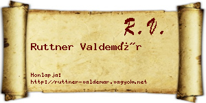 Ruttner Valdemár névjegykártya